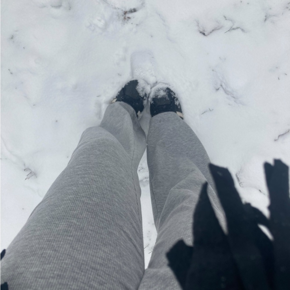 Gray Ribbed Lounge Pants